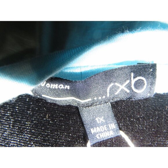 BOGO RXB Woman Light Pastel Blue Floral Embossed 3/4 ruffle Sleeve Flowy top 1X - Picture 7 of 9